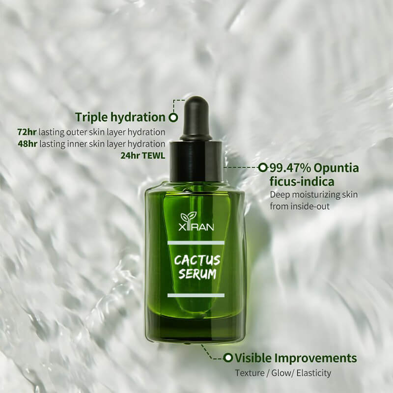 private label natural fresh cactus glowing bouncy skin care serum